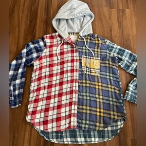 American Eagle Women’s Hooded Flannel Shirt - S